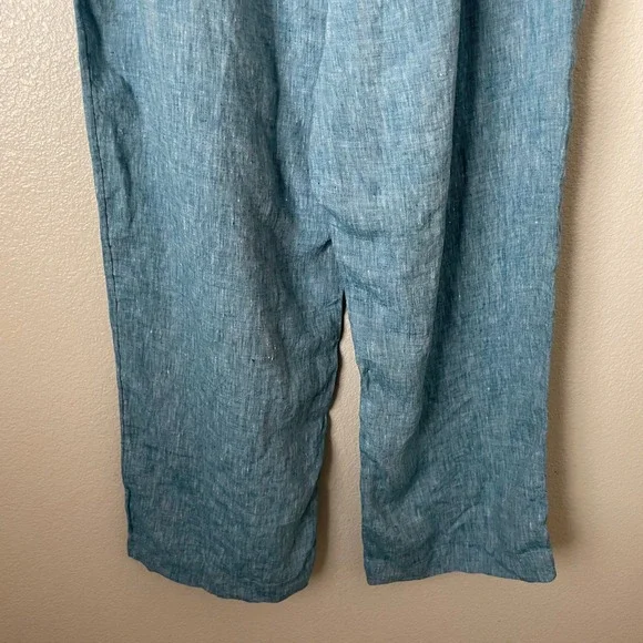 Charter Club Pants Womens XXL Blue 100% Linen Wide Leg Lagenlook Beach Coastal - Picture 7 of 11